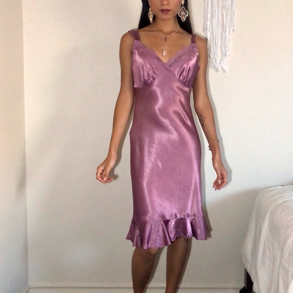 Y2K mauve satin dress